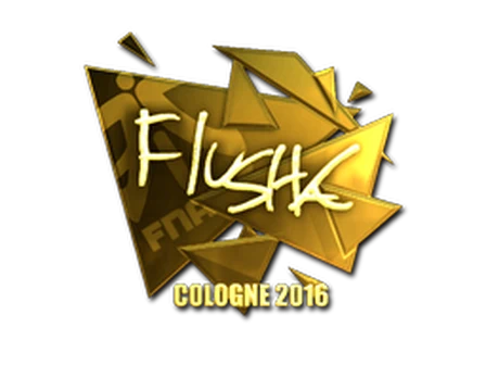 Sticker | flusha (Gold) | Cologne 2016 image