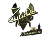 Sticker | ZywOo (Gold) | Stockholm 2021 image