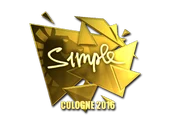 Sticker | s1mple (Gold) | Cologne 2016 image