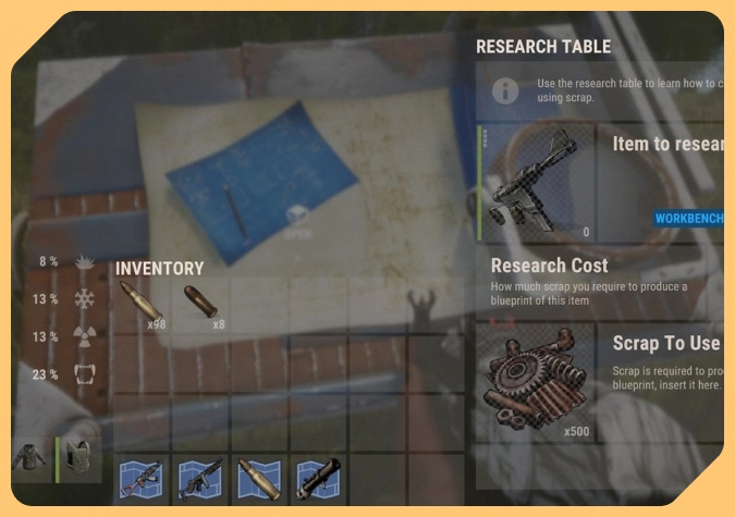 ekwipunek w Rust